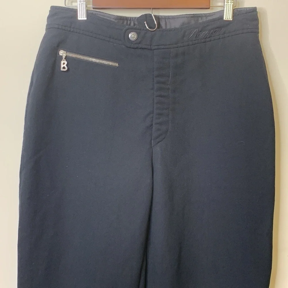 Bogner | Matte Black Vintage Ski Snow Snowboard Insulated Nylon Wool Blend Pants